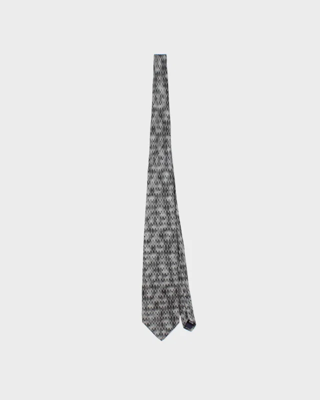 Vintage 1980s Christian Dior Monsieur Zig Zag Patterned Silk Tie in Multicolor Silk from Rokit Vintage