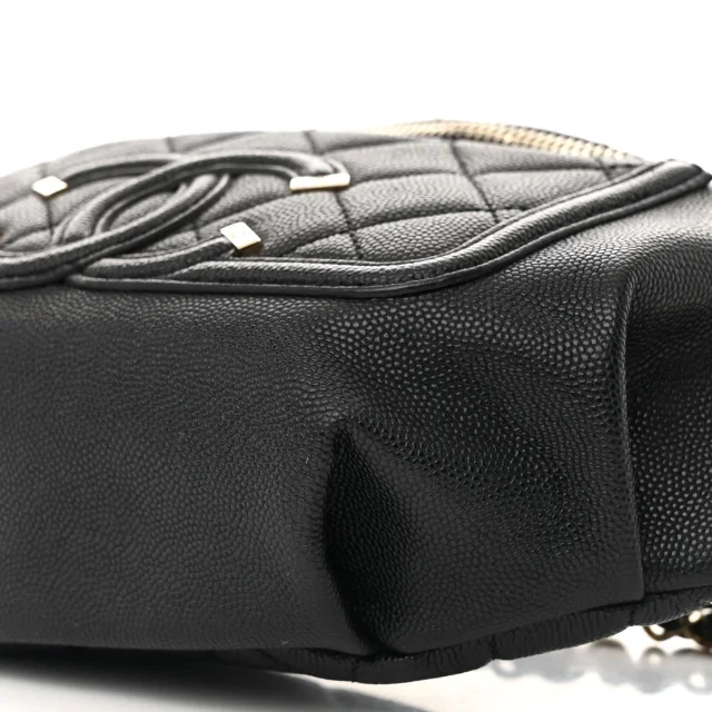 Chanel Caviar Quilted Filigree Waist Bag Black in Black Caviar leather from FASHIONPHILE, photo 10 of 15