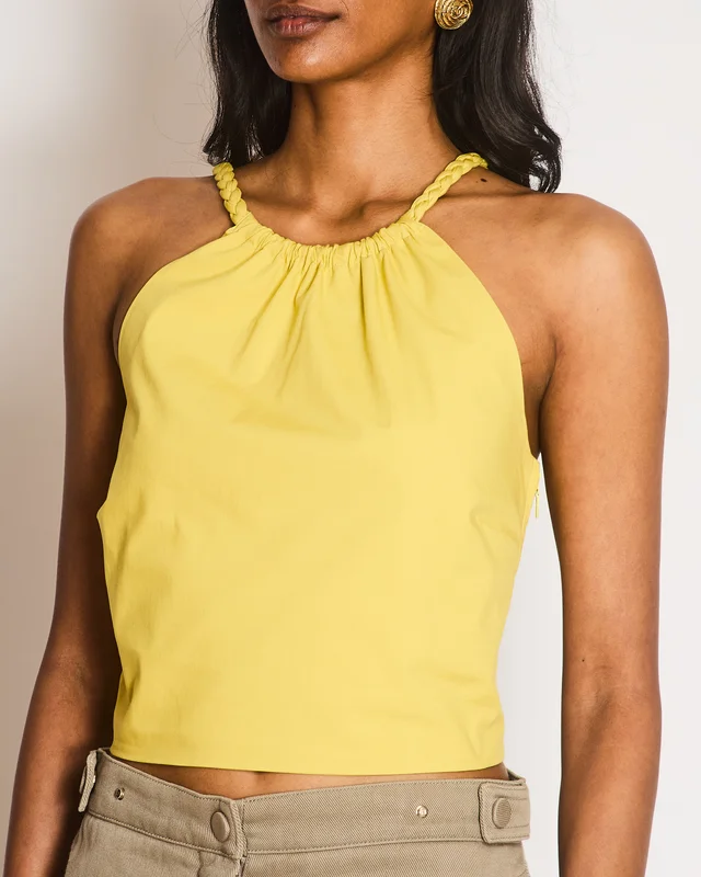 REDValentino Yellow Braided Top Size IT 42 (UK 10) in Red from Sellier, photo 2 of 2