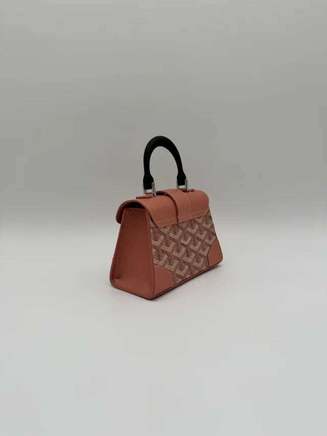 Goyard Saïgon Structuré Nano Multicoloured Pink Metallic Goyardine Palladium Hardware in Pink from Luxury Promise, photo 6 of 11