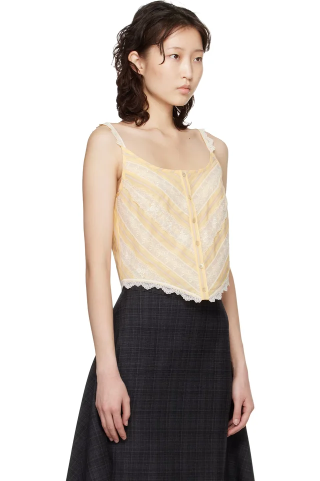 Anna Sui Yellow Corset Top, photo 2 of 4 from SSENSE