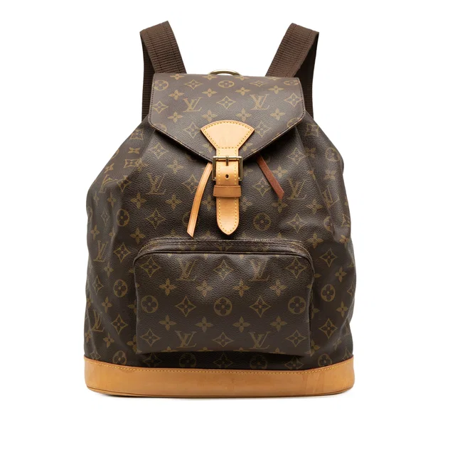 Brown Louis Vuitton Monogram Montsouris GM Backpack in Brown Coated canvas from Designer Revival
