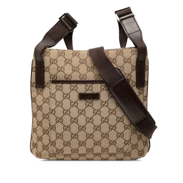 Beige Gucci GG Canvas Crossbody in Beige Canvas from Designer Revival