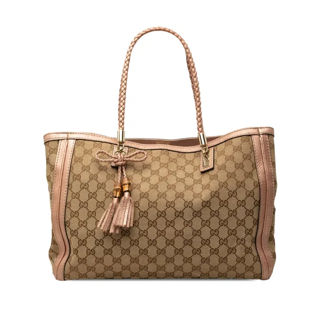 Beige Gucci GG Canvas Bella Tote in Beige Canvas from Designer Revival