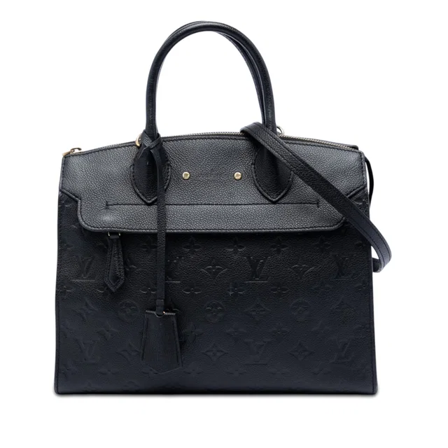 Black Louis Vuitton Monogram Empreinte Pont Neuf MM Satchel in Black Leather from Designer Revival