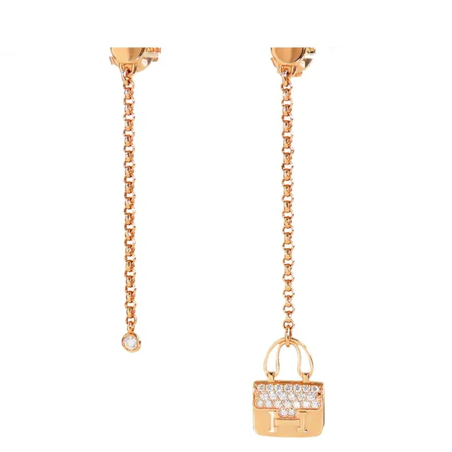 Hermès Earrings Amulette Constance Pink Gold 18K Diamond in Pink from The Reluxe