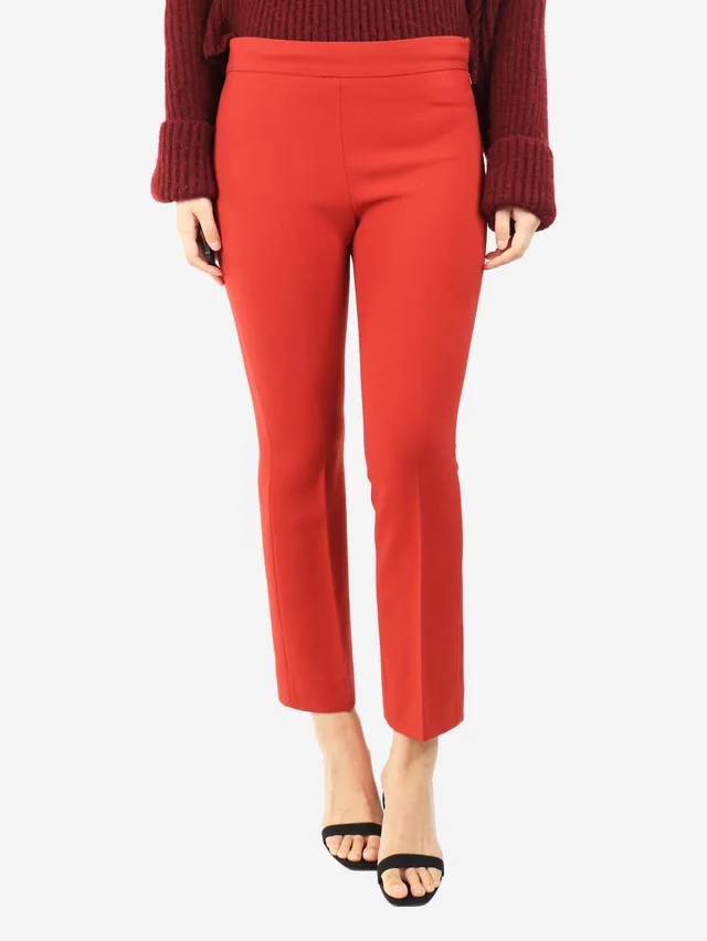 Max Mara Rust red wool trousers - size UK 8 in Red Wool from Sign of the Times
