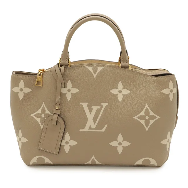 Louis Vuitton Monogram Empreinte Petit Palais PM Handbag Tourterelle Cream Shop in White Coated canvas from The Reluxe