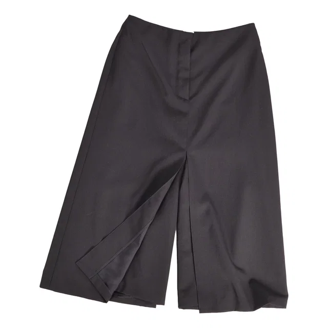 Hermès Pants Wide Cropped Wool Bottom in Wool from The Reluxe