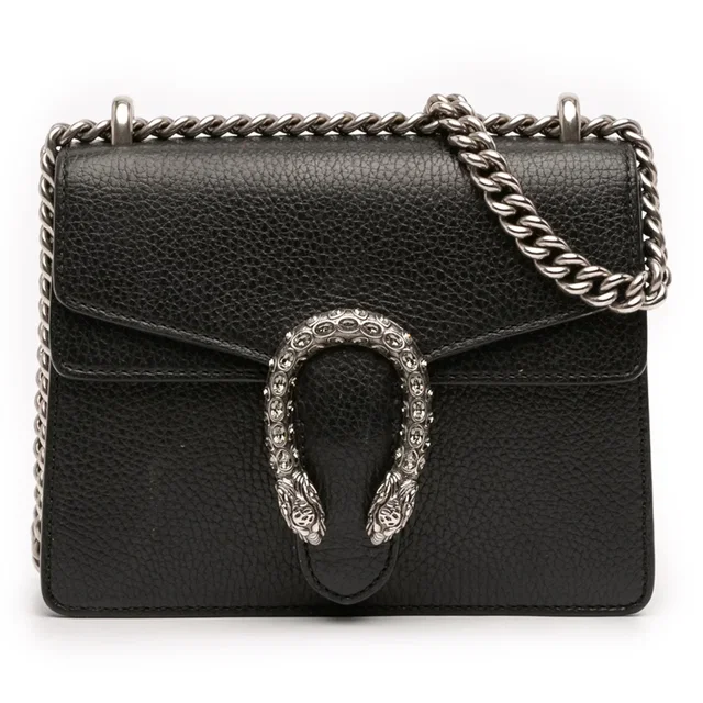 Black Gucci Small Leather Dionysus Crossbody in Black Leather from Designer Revival