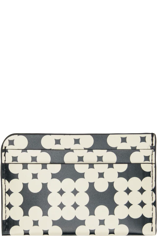 Dries Van Noten Black & Off-White Calfskin Card Holder, photo 2 of 2 from SSENSE