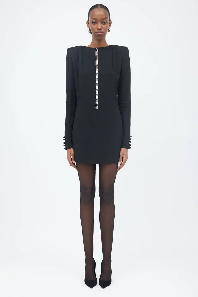 Saint Laurent FW 2017 Crepe Mini Dress in Silk from VSP Consignment