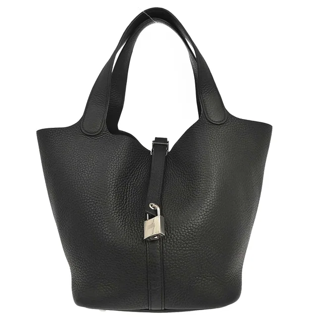 Hermès Black Togo Picotin Lock 22 MM Handbag in Black Togo leather from AMORE Vintage Tokyo