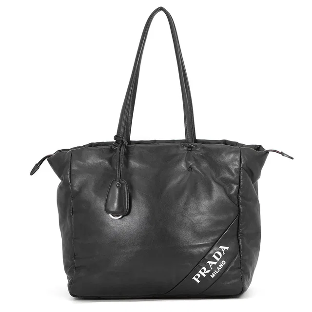 Prada Logo tote Black1BG223 Leather in Leather from GALLERY RARE
