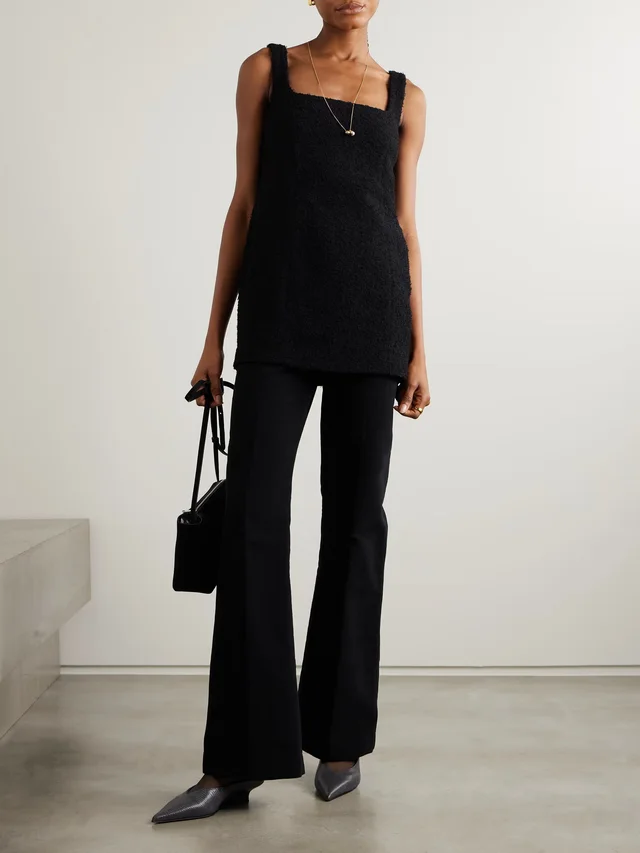 TOTEME Wool-blend bouclé top in Black, photo 2 of 2 from NET-A-PORTER (Canada)