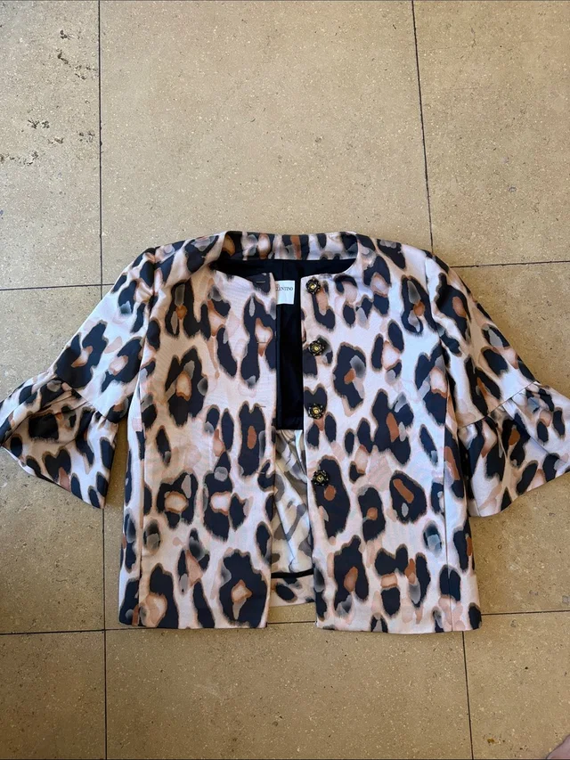 REDValentino Leopard-Print Cropped Blazer in black from Poshmark