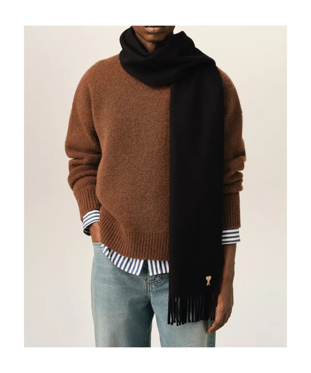 Ami Paris AMI Ami De Coeur Fringed Scarf, photo 3 of 3 from SENSER