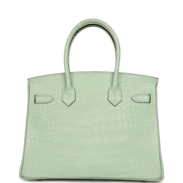 Hermès Birkin 30 Vert D'Eau Matte Alligator Gold Hardware in Green Exotic from Madison Avenue Couture, photo 4 of 9