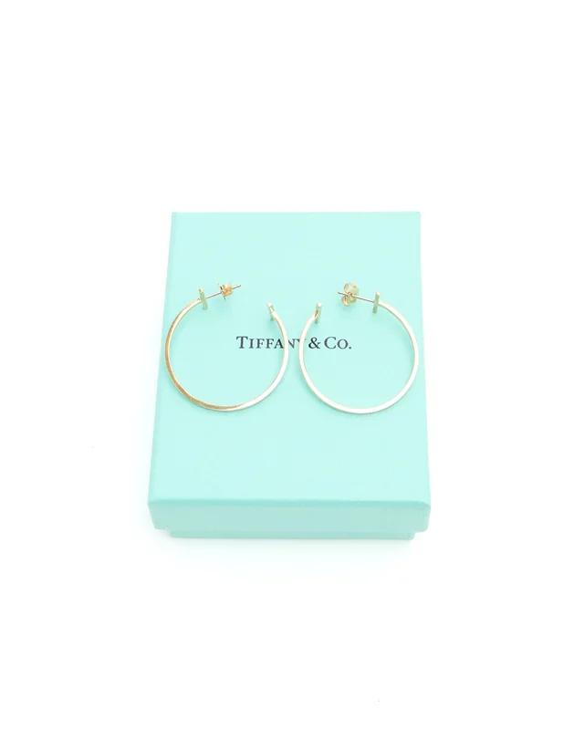 Tiffany & Co. T Hoop 18ct Gold Earrings in Gold from A Retro Tale, photo 2 of 2