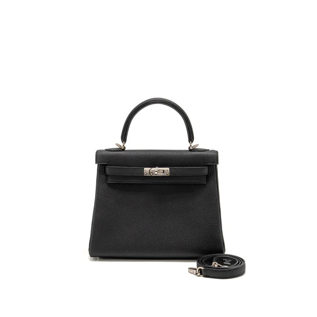 Hermès Kelly 25 Togo Black Shw Stamp B in Black Togo leather from EMIER