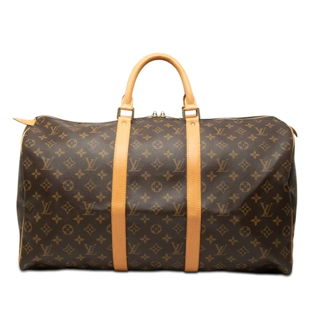 Brown Louis Vuitton Monogram Keepall 50 Travel Bag in Brown Coated canvas from Designer Revival