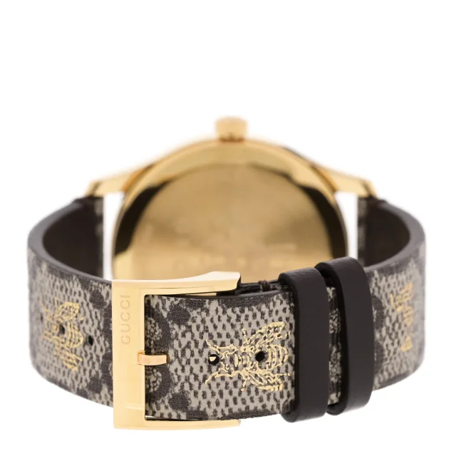 Gucci Stainless Steel Canvas 38mm G-Timeless GG Supreme Bee Quartz Watch Brown in Brown Canvas from FASHIONPHILE, photo 3 of 4