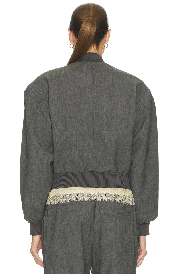 Helsa Wool Blend Bomber Jacket in Medium Heather Grey, photo 3 of 4 from REVOLVE (Canada)