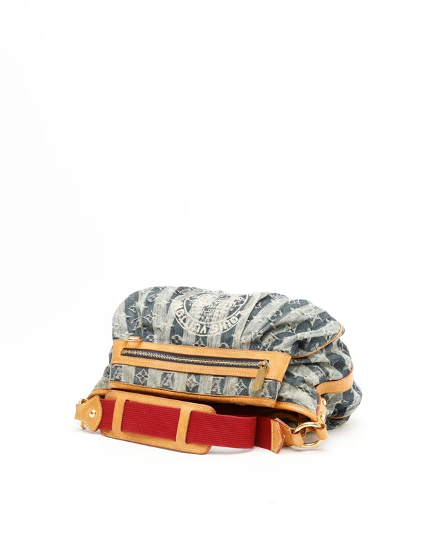 Louis Vuitton Monogram Porte Epaule Raye MM Bag in Denim from A Retro Tale, photo 5 of 13