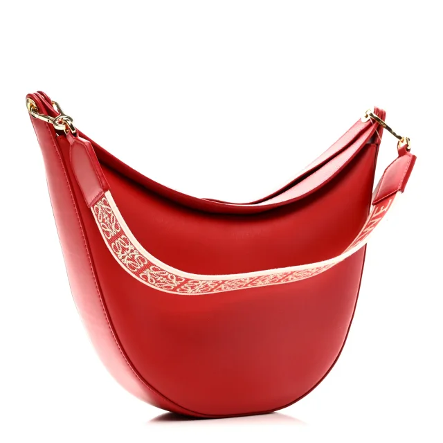 Loewe Satin Calfskin Jacquard Luna Bag Scarlet Red in Red Calfskin from FASHIONPHILE, photo 3 of 9