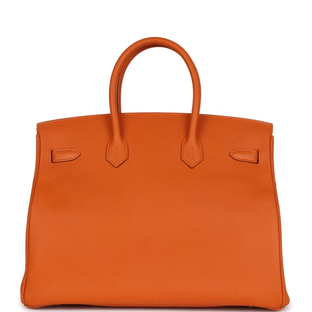 Hermès Birkin 35 Orange Epsom Palladium Hardware in Orange Epsom leather from Madison Avenue Couture, photo 4 of 9