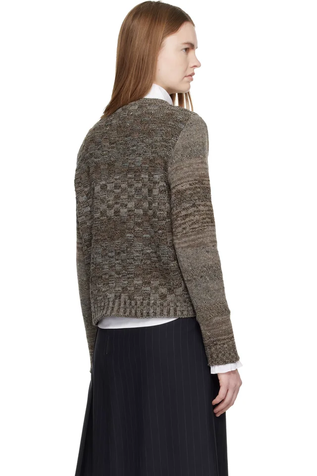 Maison Margiela Brown Knit Cardigan, photo 3 of 4 from SSENSE