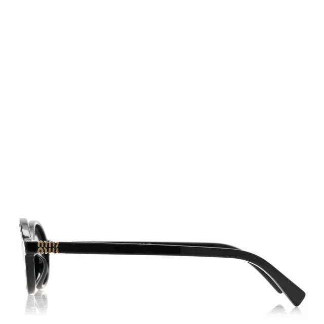 Miu Miu Acetate Oval Regard Sunglasses SMU04Z Black in Black from FASHIONPHILE, photo 3 of 10