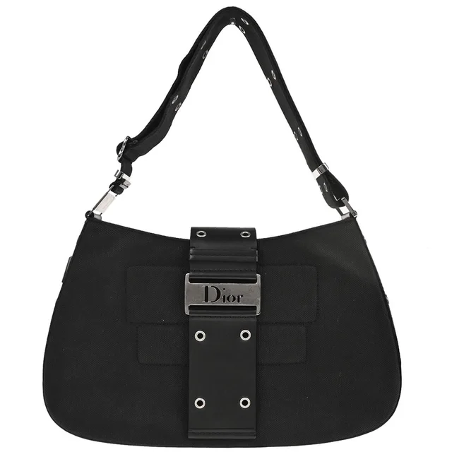 Dior Black Columbus Shoulder Bag in Black Canvas from AMORE Vintage Tokyo