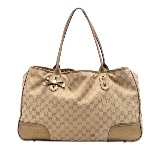 Beige Gucci GG Canvas Princy Tote in Beige Canvas from Designer Revival