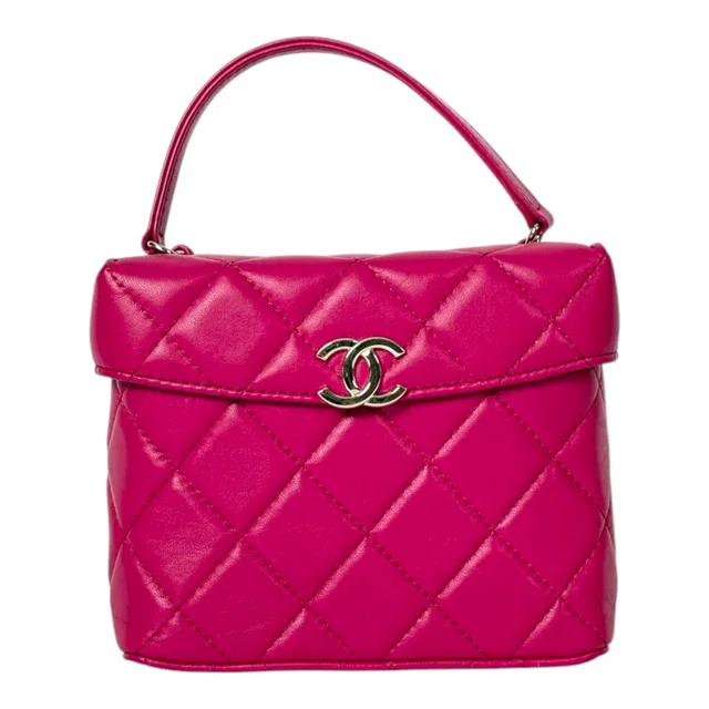 Chanel Pink Vanity Box Bag in Lambskin in Pink Lambskin from Luxury Promise