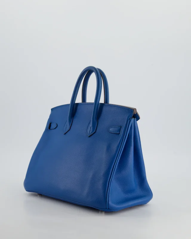Hermès Birkin 25 Retourne Bag in Blue Epsom leather from Sellier, photo 9 of 26