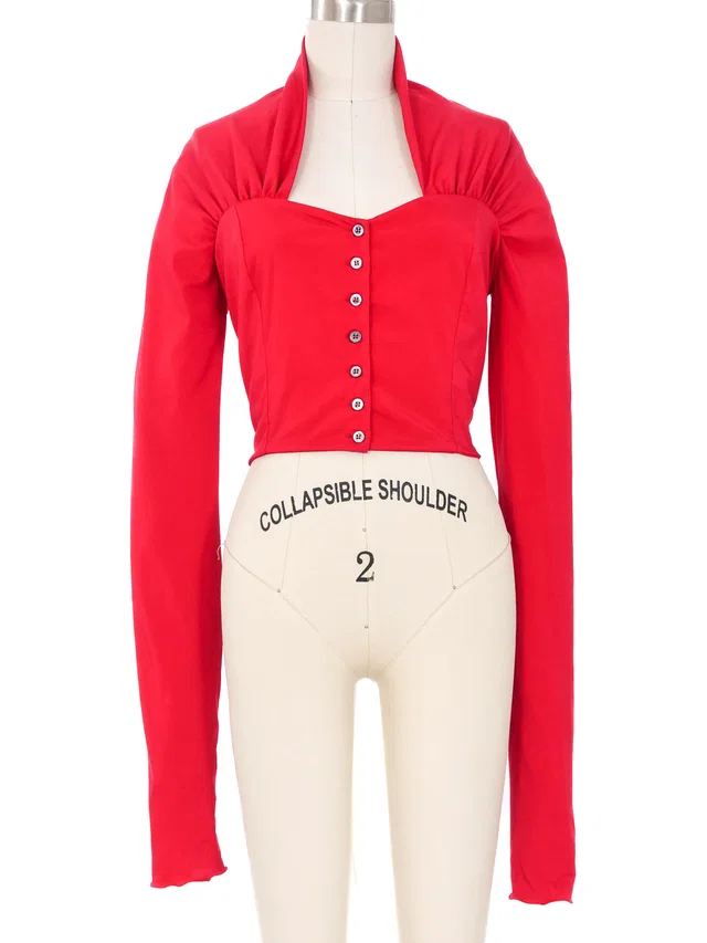 1991 Dolce & Gabbana Red Shrug Top in Red from Arcade Vintage