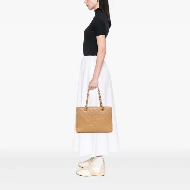 Beige Chanel Caviar Grand Shopping Tote in Beige Caviar leather from Designer Revival, photo 6 of 6