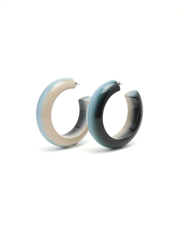 Hermès Fusion GM Lacquer Wood Hoop Earrings from A Retro Tale, photo 2 of 4