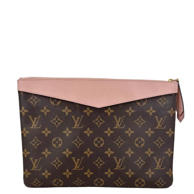 Louis Vuitton Daily Pouch Monogram Canvas Clutch Pink in Pink Coated canvas from Dallas Designer Handbags