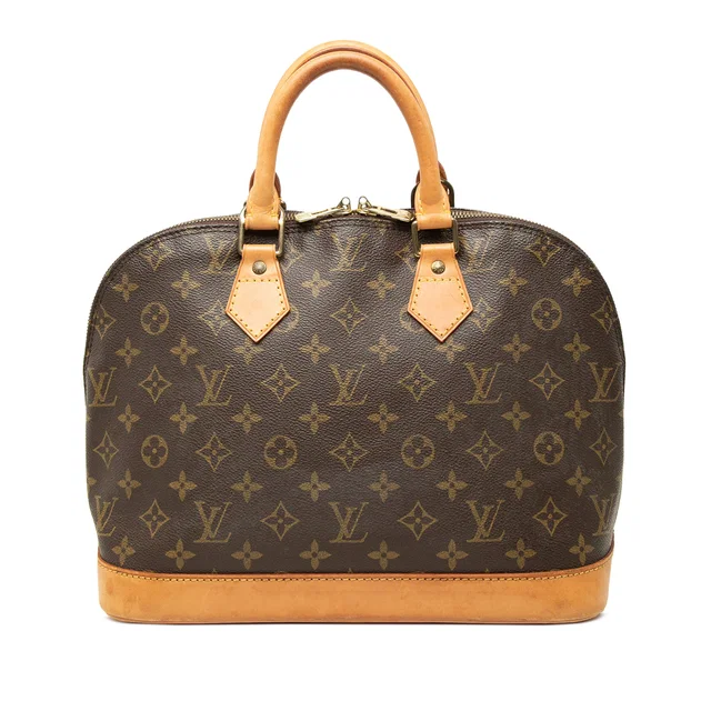 Brown Louis Vuitton Monogram Alma PM Handbag in Brown Coated canvas from Designer Revival