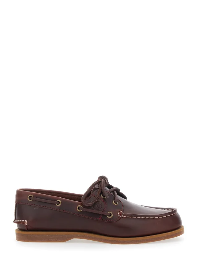 TIMBERLAND Bordeaux Loafers with Bow Detail on the Front and Logo Embossed on the Side in Leather for Men, photo 2 of 8 from Gaudenzi Boutique