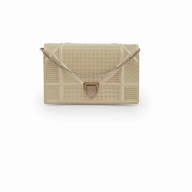 Dior Mini Patent Diorama Ivory in White Patent leather from The Purse Affair