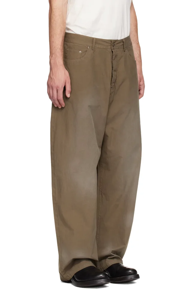 424 Khaki Big Daddy Trousers, photo 2 of 4 from SSENSE