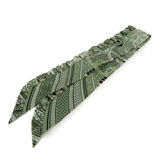 Hermès Twilly Ruffles Khaki Green Silk Eperon D'or Bandana Apron Scarf in Green Silk from The Reluxe