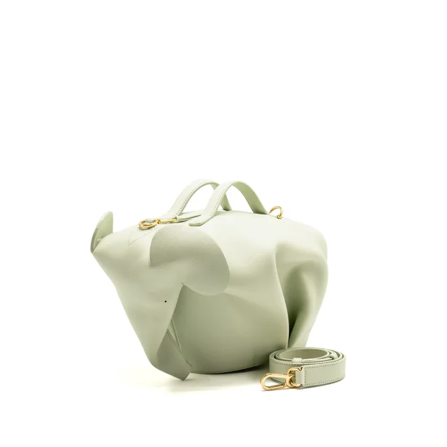 Loewe Large Elephant Bag Calfskin Spring Jade GHW in Calfskin from EMIER