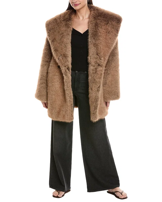 WeWoreWhat Shawl Collar Faux Fur Coat, image 1 of 1 from Rue La La