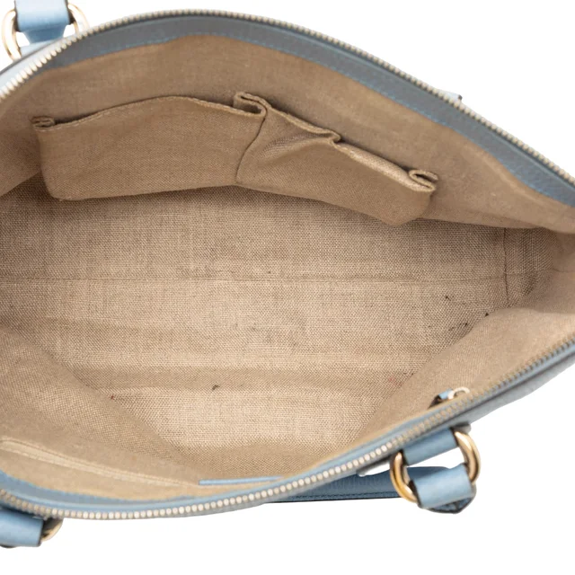 Blue Gucci Dollar Calfskin GG Charm Satchel in Blue Calfskin from Designer Revival, photo 2 of 2