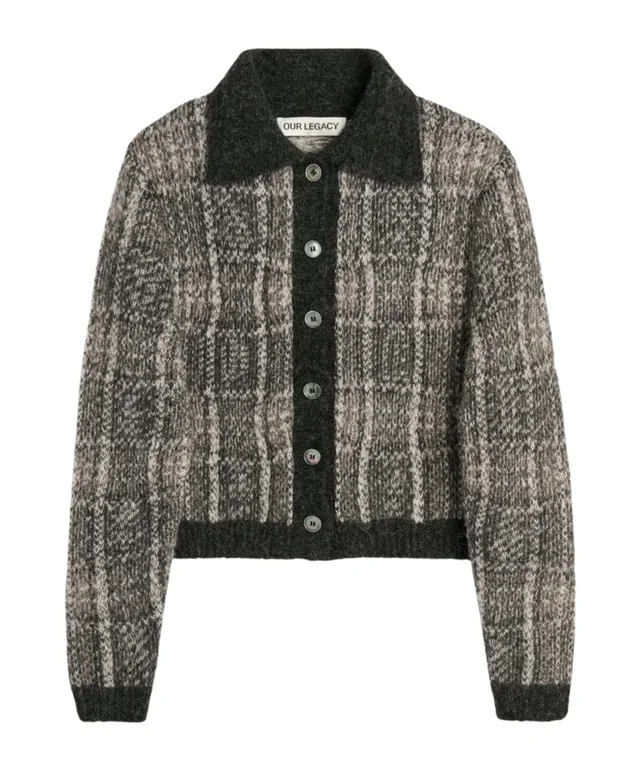 Our Legacy Checked Cropped Cardigan, image 1 of 1 from SENSER