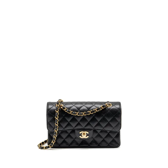 Chanel Small Classic Double Flap Bag Caviar Black GHW (microchip) in Black Caviar leather from EMIER
